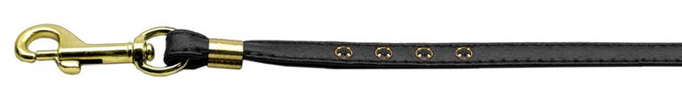 Color Crystal Leash Black w/ Smoke Stones Gold Hardware